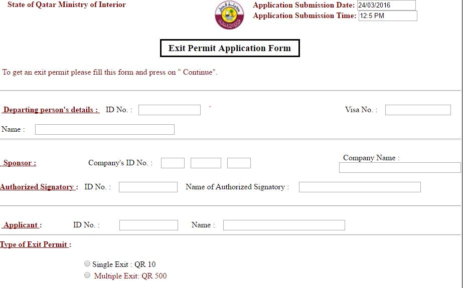 exit-permit-online-application-form - Sheen Services